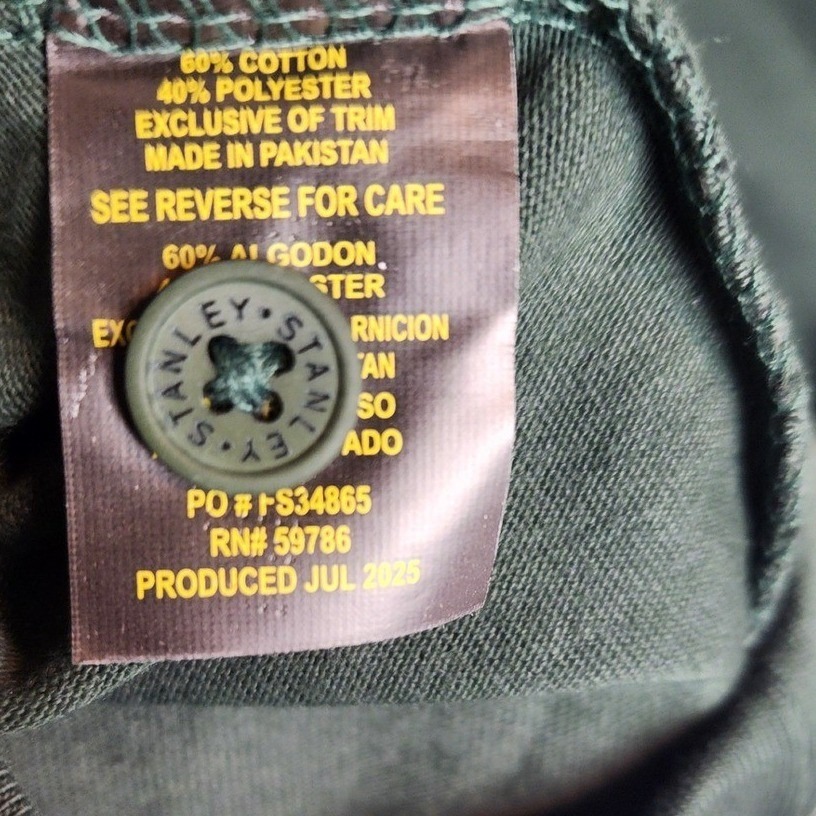 Stanley Workwear Mens Henley Long Sleeve Shirt Deep Forest Green St204ro New — image 7 of 8